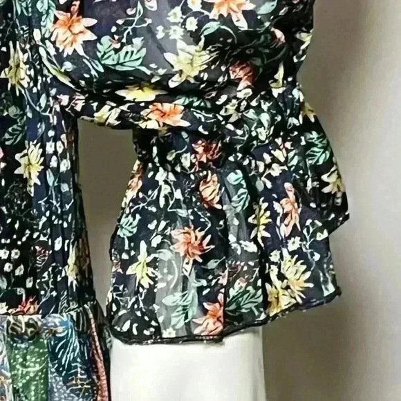 Code X Mode Floral Long Sleeve Chiffon Dress Size XS - Picture 8 of 14